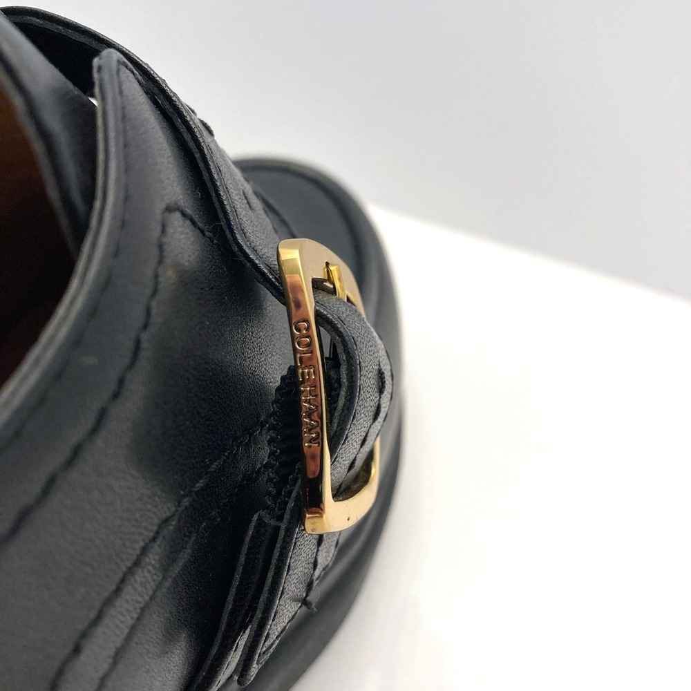Cole Haan Carlitta Monk Strap Lug Sole Oxford Loafers Black Leather Womens 8B - Picture 9 of 11